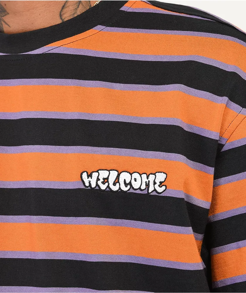 Welcome Cooper Black, Purple, & Orange Stripe T-Shirt