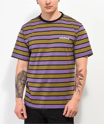 Welcome Cooper Olive & Purple Stripe T-Shirt