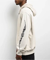 Welcome Cyber Embroidered Bone Hoodie