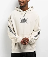 Welcome Cyber Embroidered Bone Hoodie