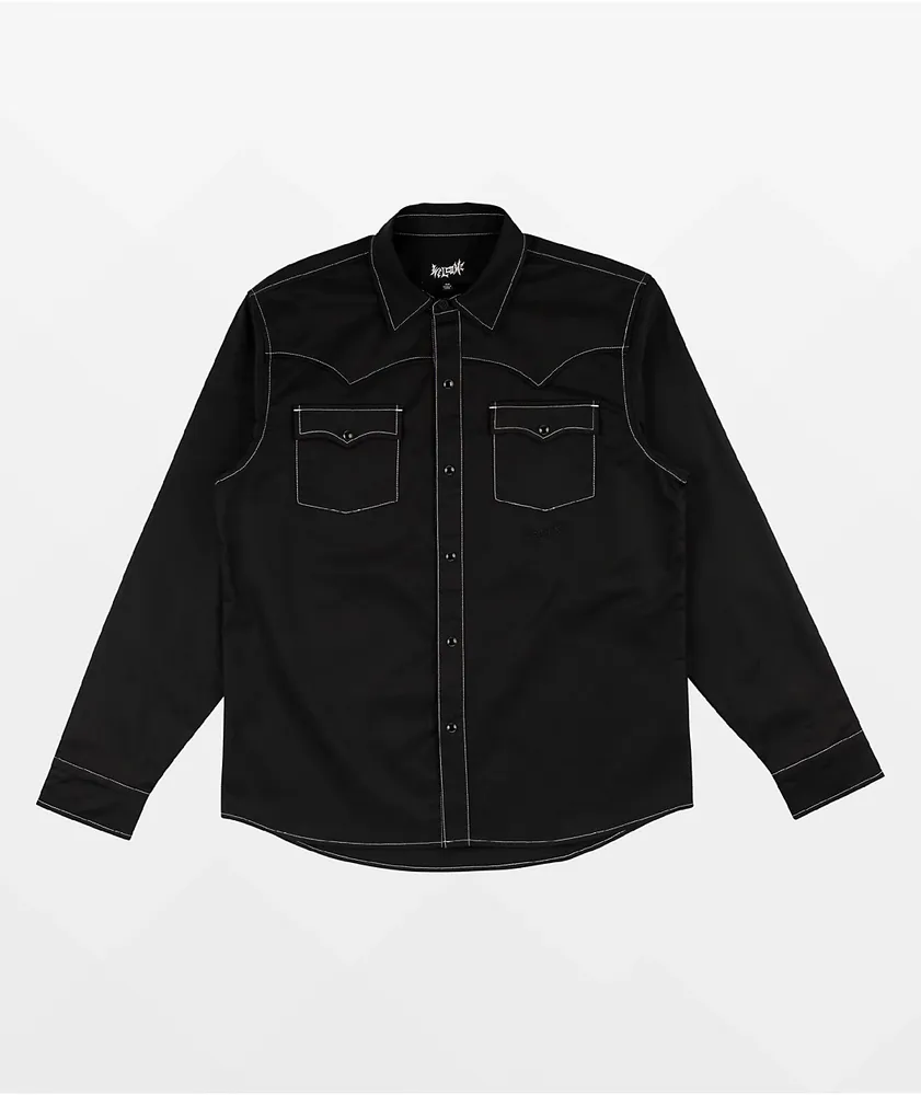 Welcome Desperado Black Long Sleeve Button Up Shirt