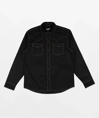 Welcome Desperado Black Long Sleeve Button Up Shirt