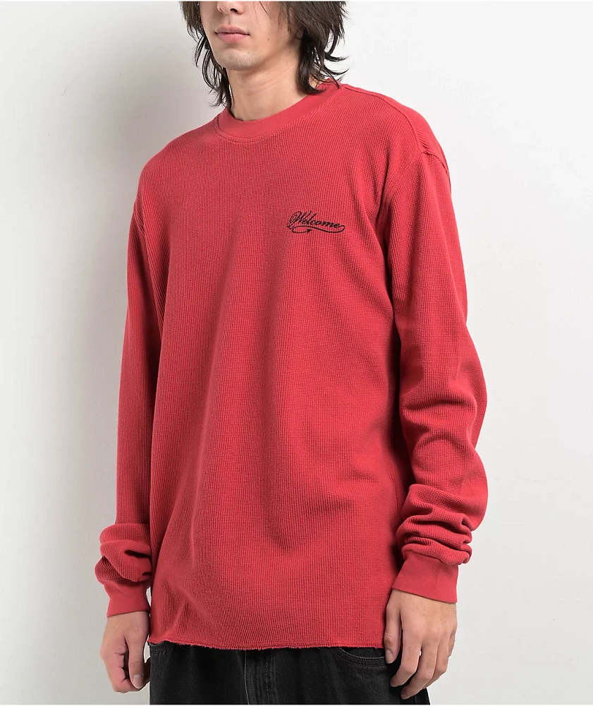 Welcome Diablo Red Thermal Long Sleeve T-Shirt