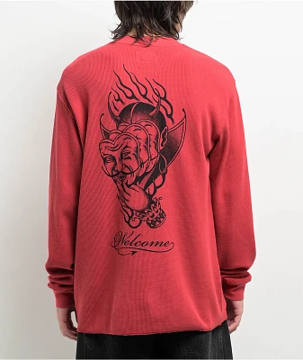 Welcome Diablo Red Thermal Long Sleeve T-Shirt