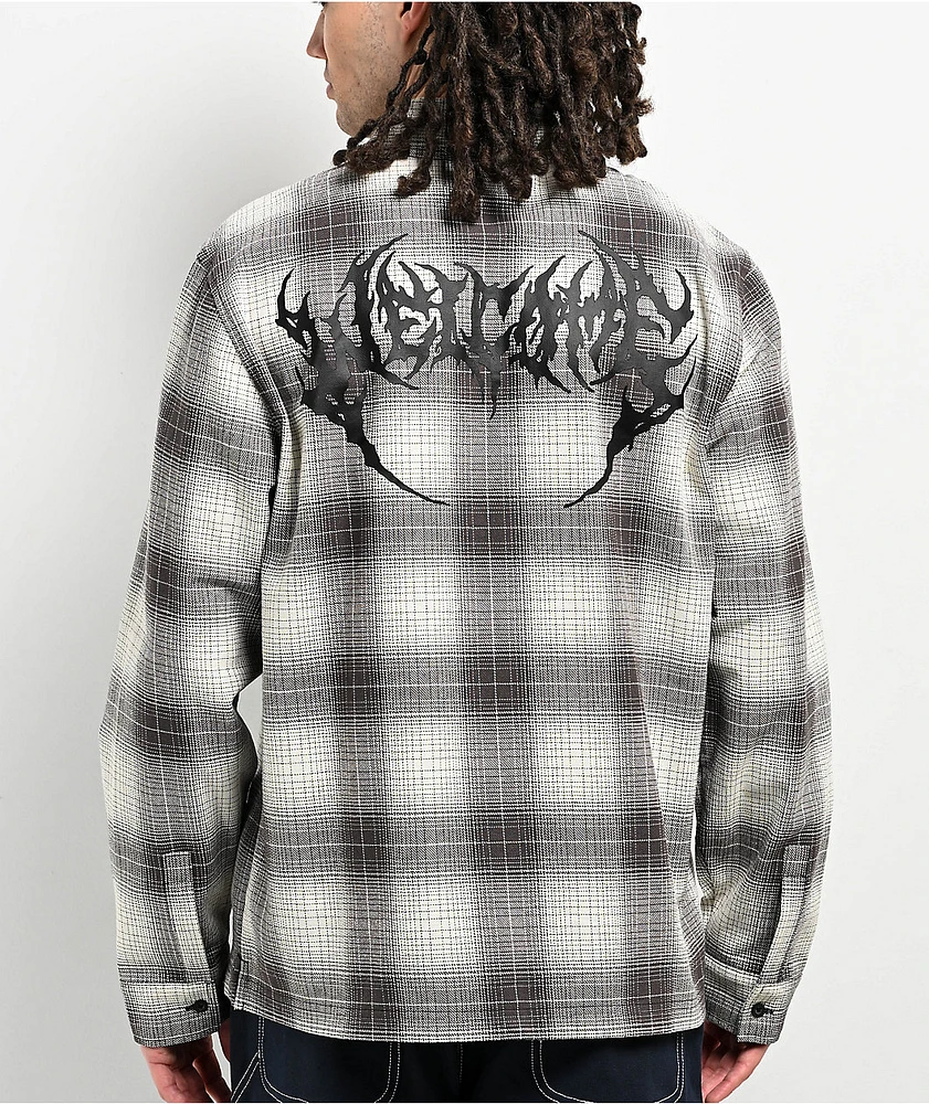 Welcome Fang Black & White Flannel Shirt