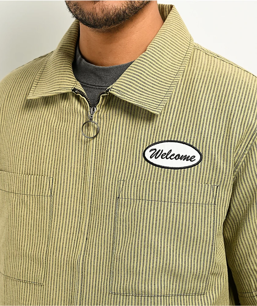 Welcome Garage Cedar Green Stripe Work Shirt