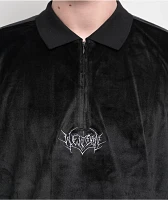 Welcome Grain Black Velour Polo Shirt