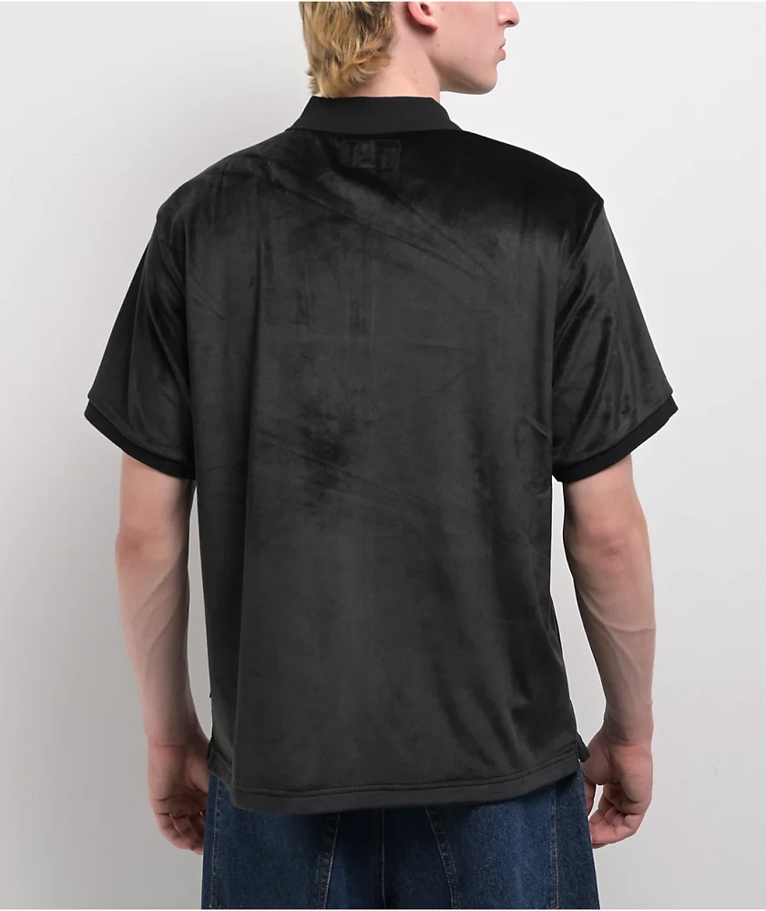 Welcome Grain Black Velour Polo Shirt