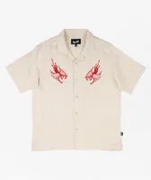 Welcome Hellion Bone Short Sleeve Button Up Shirt