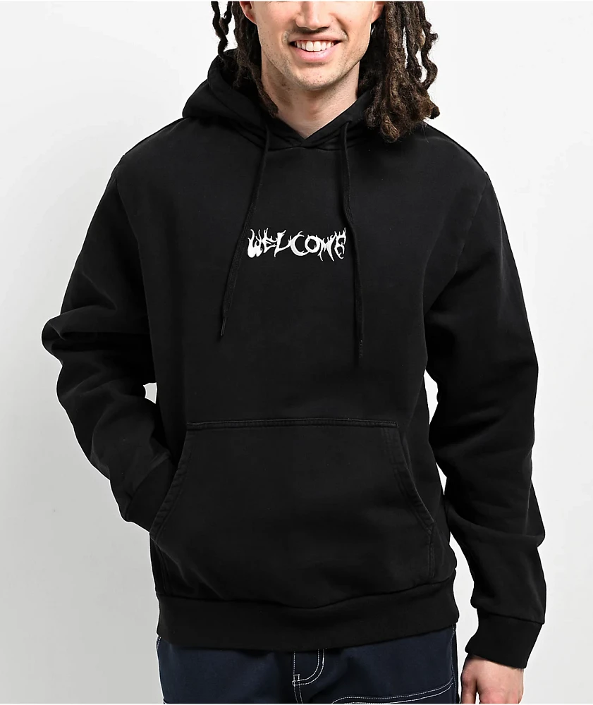 Welcome Light And Easy Black Pigment Dye Hoodie