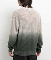 Welcome Maille Bone & Dark Green Dip-Dye Sweater