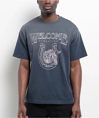 Welcome Mascot Enzyme Wash Navy T-Shirt