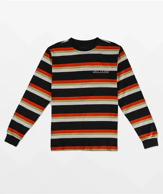 Welcome Medius Black & Orange Stripe Long Sleeve T-Shirt