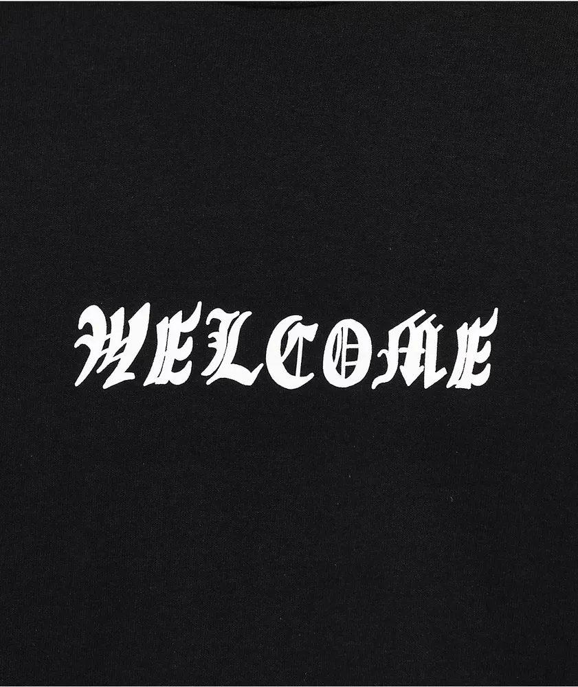 Welcome Mushroom Witch Black T-Shirt