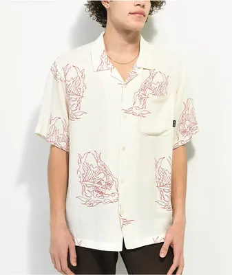 Welcome Rayder Camp White Short Sleeve Button Up Shirt