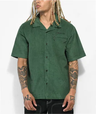 Welcome Recess Olive Corduroy Button Up Shirt