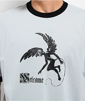 Welcome Scatter Light Blue Ringer T-Shirt