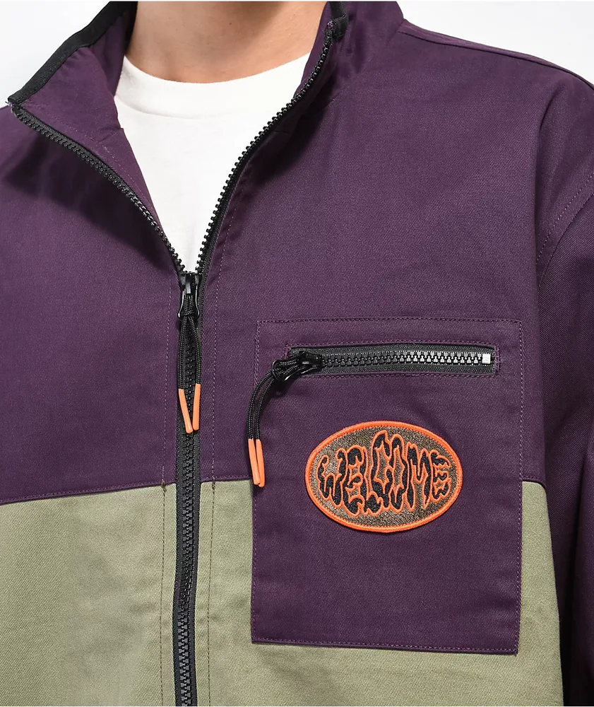 Welcome Seeker Purple & Brown Zip Jacket