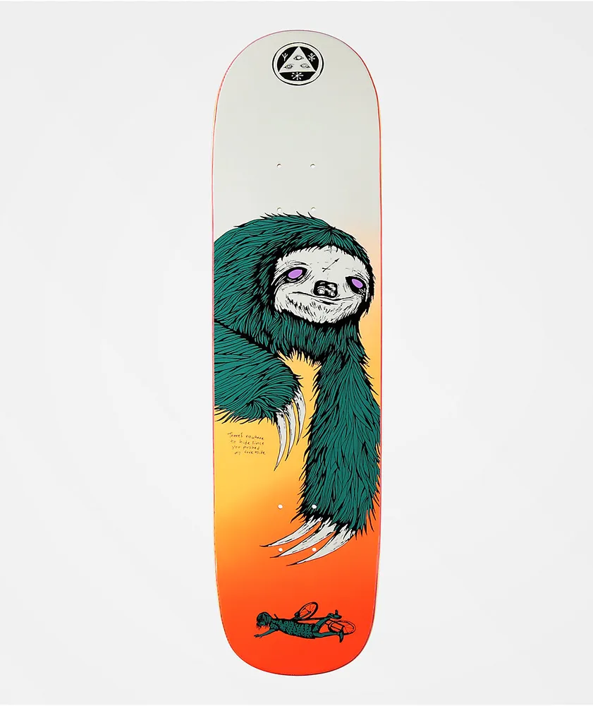 Welcome Sloth On Bunyip Mid Slate & Sunrise 8.25" Skateboard Deck