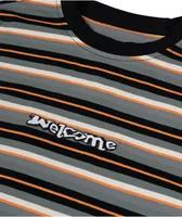Welcome Surf Stripe Green & Orange Long Sleeve T-Shirt