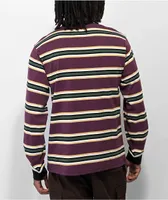 Welcome Thelema Dark Purple Stripe Long Sleeve T-Shirt