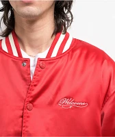 Welcome Union Thermal Satin Red Varsity Jacket