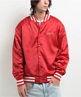 Welcome Union Thermal Satin Red Varsity Jacket