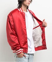 Welcome Union Thermal Satin Red Varsity Jacket