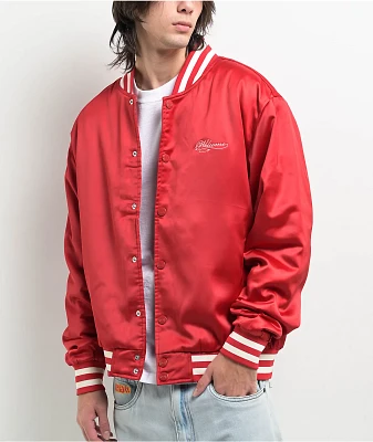 Welcome Union Thermal Satin Red Varsity Jacket