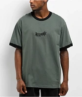 Welcome Vamp Ringer Forest & Black T-Shirt