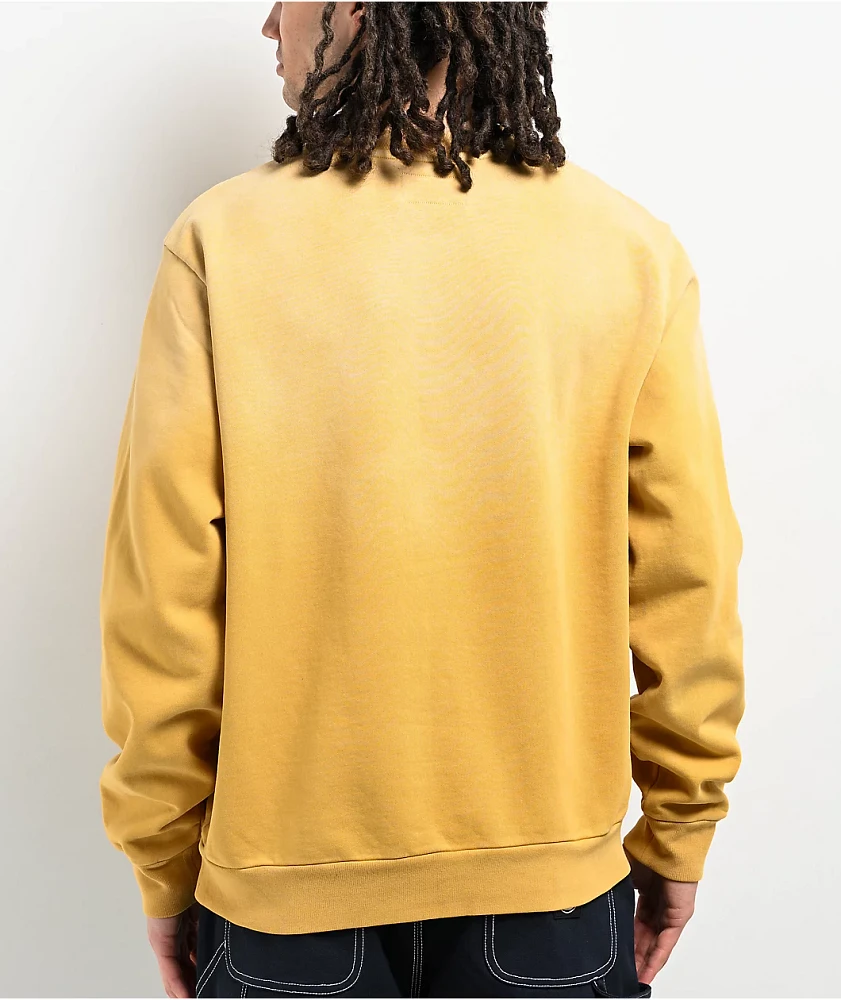 Welcome Vamp Sun Fade Yellow Pigment Dye Crewneck Sweatshirt