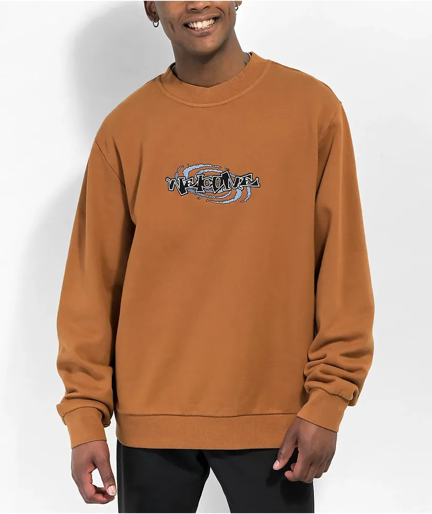 Welcome Vortex Brown Crewneck Sweatshirt 