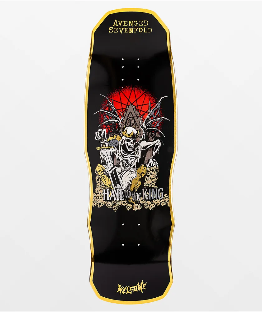 Welcome x Avenged Sevenfold Hail To The King On Dark Lord 9.75" Skateboard Deck 