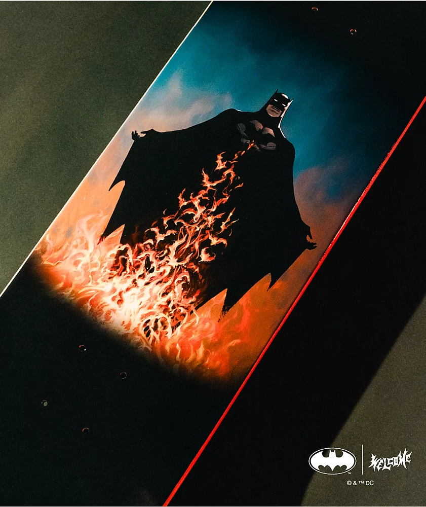 Welcome x Batman Bat Flames 8.5" Skateboard Deck