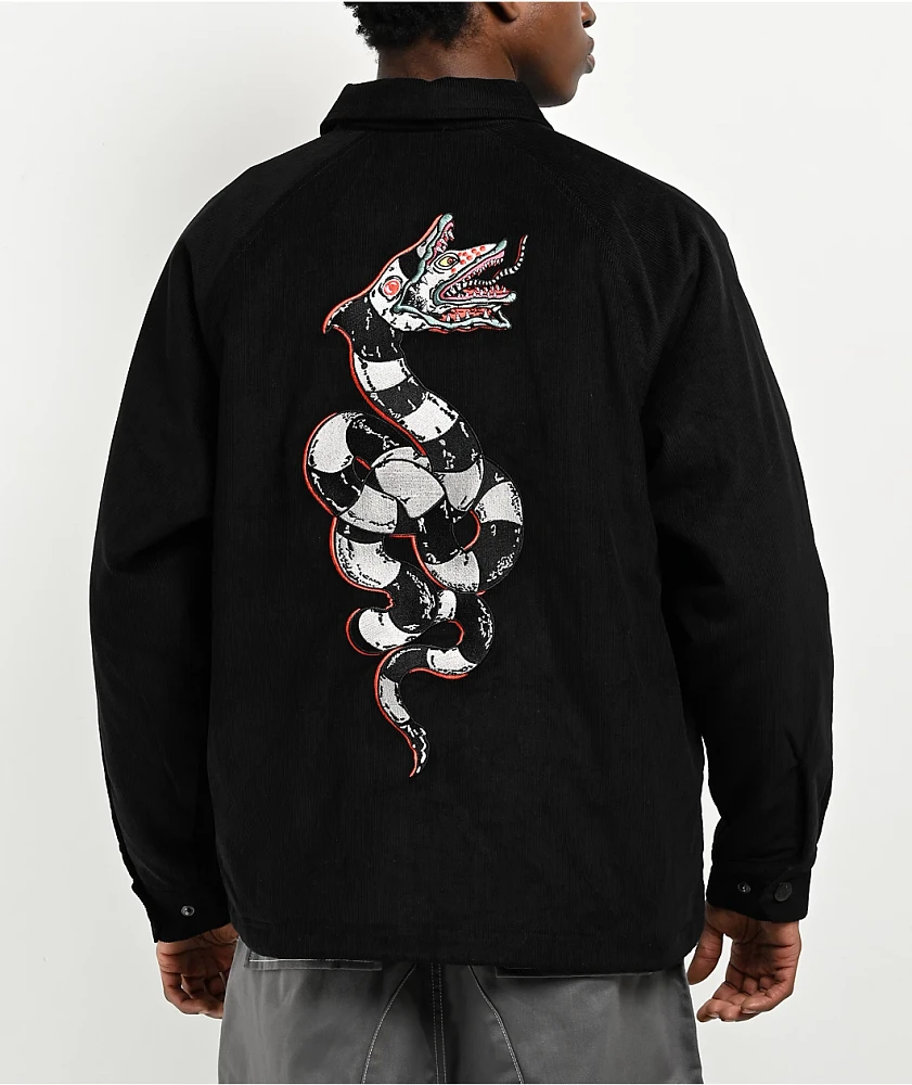 Welcome x Beetlejuice Sandworm Black Corduroy Coaches Jacket