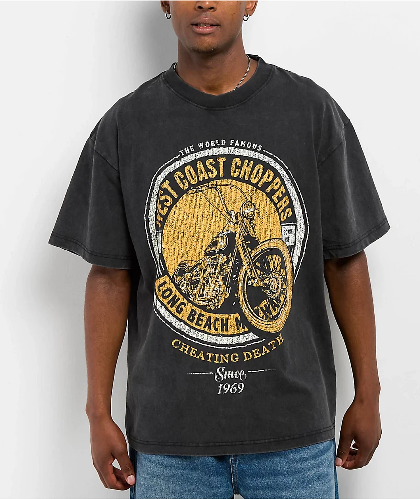 West Coast Choppers Cheating Death Black Wash T-Shirt