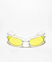 White & Yellow Moon Wrap Sunglasses
