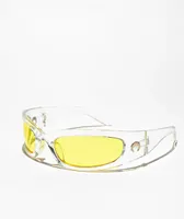 White & Yellow Moon Wrap Sunglasses