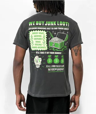 Wizard Of Barge We Buy Junk Loot Black Wash T-Shirt