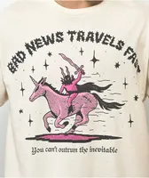 Wizard of Barge Bad News Travels Cream T-Shirt