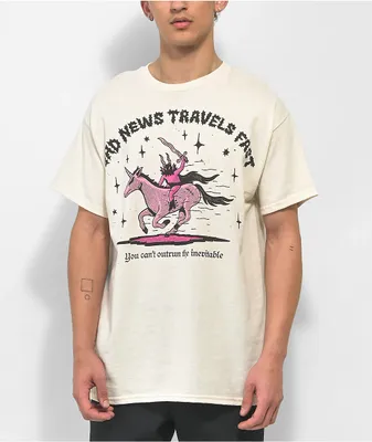 Wizard of Barge Bad News Travels Cream T-Shirt