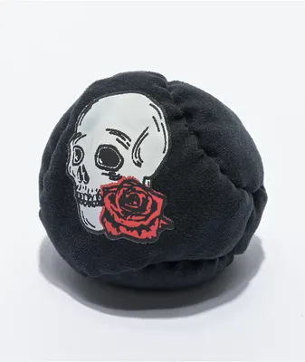 World Footbag Skulls & Roses Black Hacky Sack