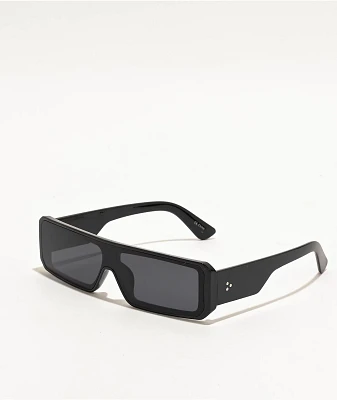 Wrap Shield Black Sunglasses