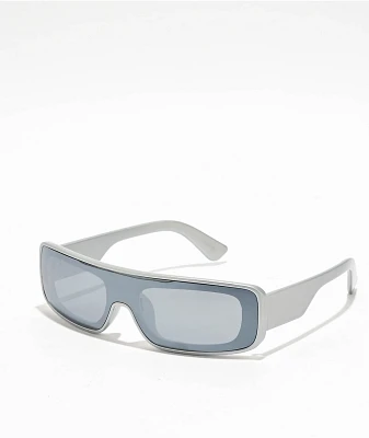 Wrap Shield Silver Sunglasses