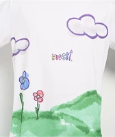 Wuuski Flower Drawings White T-Shirt