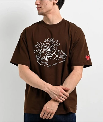 XLARGE Graffiti Kids Brown T-Shirt