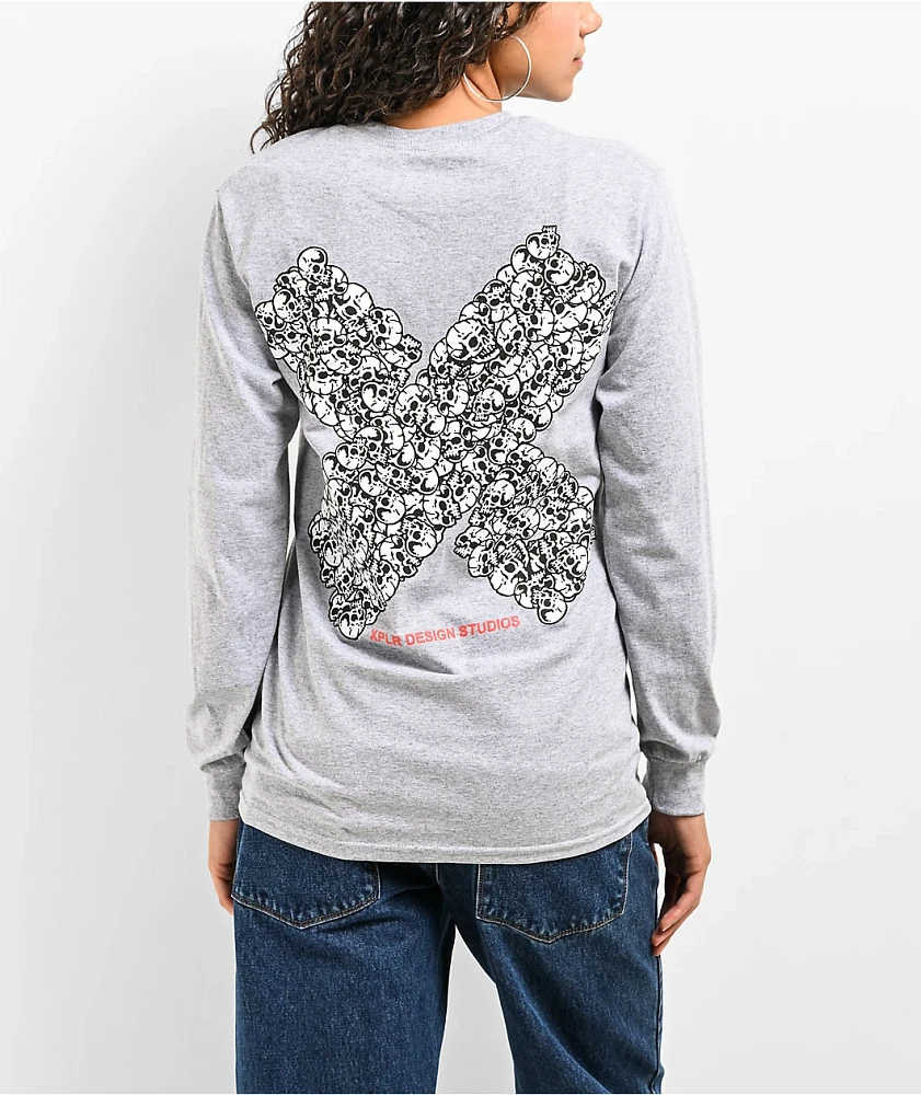 XPLR Bones Grey Long Sleeve T-Shirt