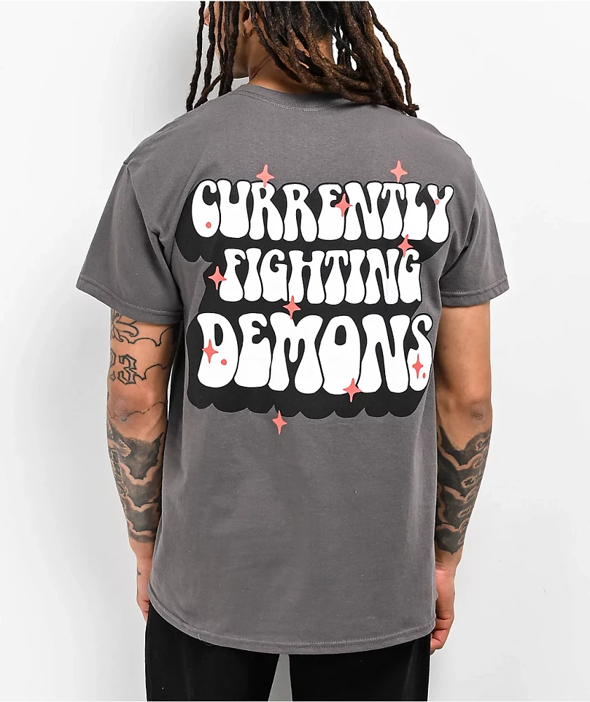 XPLR Currently Fighting Demons Charcoal T-Shirt 