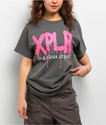 XPLR Graffiti V2 Charcoal T-Shirt