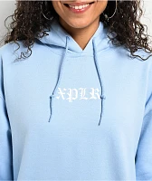 XPLR Rose Pentagram Blue Hoodie